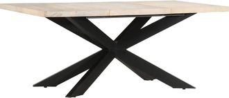 vidaXL Mesa De Comedor Madera Maciza De Mango Blanqueada 180x90x76 Cm