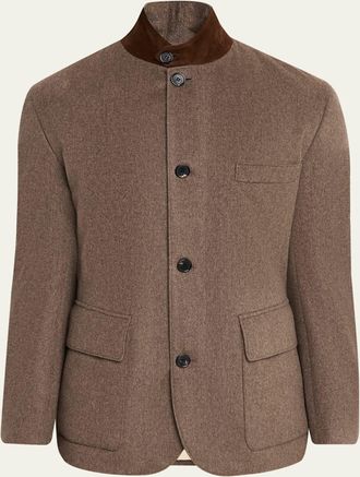 Loro Piana Mens Roadster Cashmere Single-Breasted Jacket