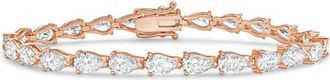Diana M. Jewels 14kt Rose Gold 35cts Lab Grown Pear Diamond East-West Tennis Bracelet