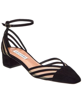 Aquazzura Alana 35 Suede & Mesh Pump