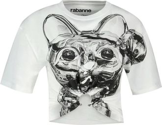 Paco Rabanne Tee T-shirt - Dames - T-shirts - Wit - M - Katoen - Tops