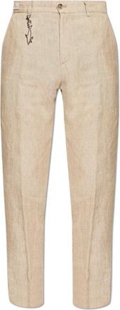 Paul & Shark Linnen Broeken - Heren - Slim Fit Broeken - Beige - 3XL - Linnen - Broeken