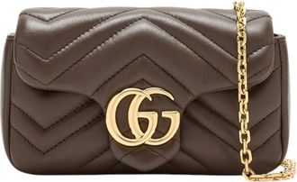 Gucci Dark Taupe GG Marmont Mini Shoulder Bag