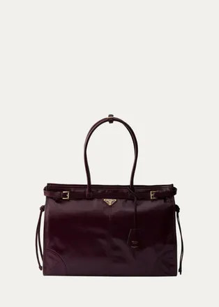 Prada Bonnie Glossy Leather Tote Bag