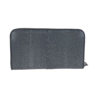 Bottega Veneta Black Gray Leather Long Wallet (Bi-Fold) (Pre-Owned)