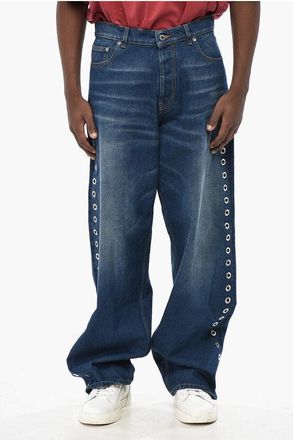 Off-white Loose Fit Jeans EYELET With 28cm Decorative Eyelets size 31