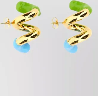 Sunnei brass clip-on earrings