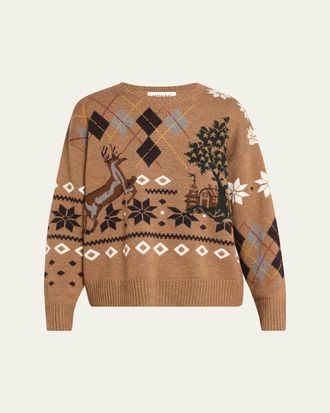 Monse Mixed Fair Isle Crewneck Sweater