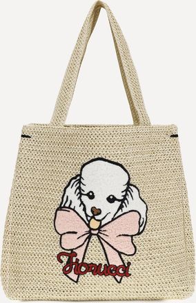 Fiorucci Raffia Tote Bag with poodle Female UNI