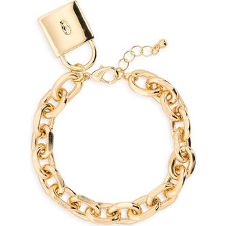 Nordstrom Rack Chain Lock Bracelet in Gold at Nordstrom Rack