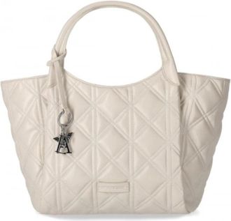 Emporio Armani Gewatteerde Shopper met Afneembare Schouderriem - Dames - Handtassen - Wit - ONE Size - Polyester - Tassen