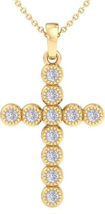 SuperJeweler ThyDiamond 1/5 Carat Diamond Cross Necklace In Sterling Silver or Yellow Gold, 18 Inches