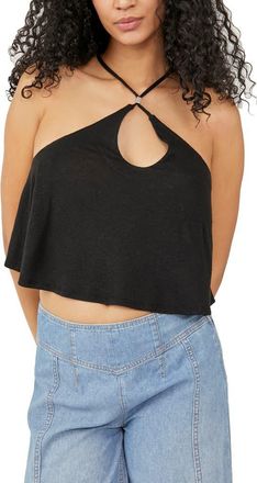 Free People Long Weekend Knit Halter Tank in Black at Nordstrom Rack, Size X-Small