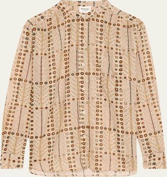 Isabel Marant Mexika Printed Long-Sleeve Blouse