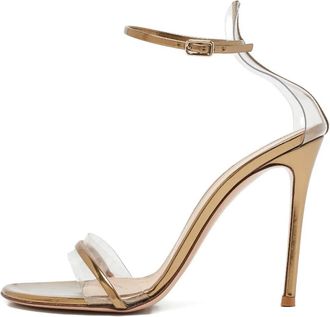 Gianvito Rossi Sandali in pelle con cinturini trasparenti - Oro