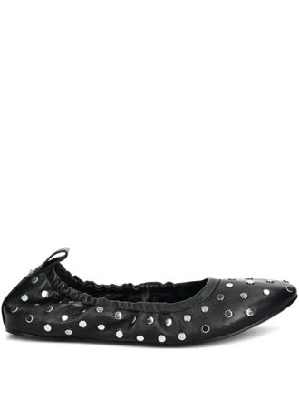 Michael Michael Kors stud-detailing ballerina shoes - women - Leather/Rubber/Leather - 7.5 - Black