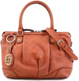 Gucci Pre-owned Handbags, female, Orange, Size: ONE SIZE Pre-owned Leather gucci-bags