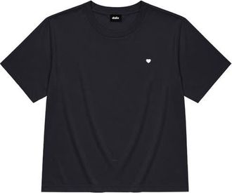 Dalix Lil Heart Relaxed Midweight Jersey Tee in Ink Blue at Nordstrom, Size Xx-Large