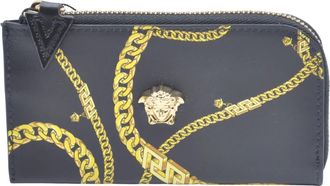 Versace Zip Card Holder - Dames - Portefeuilles - Zwart - ONE Size - Leer - Accessoires