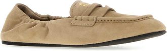 Miu Miu Womens Sand Suede Leather Loafers Deserto Mocassini