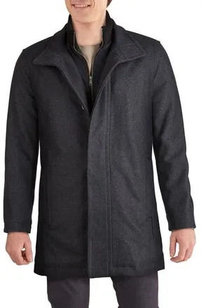 Cole Haan Signature Melton Wool Blend Topcoat in Charcoal at Nordstrom, Size Large