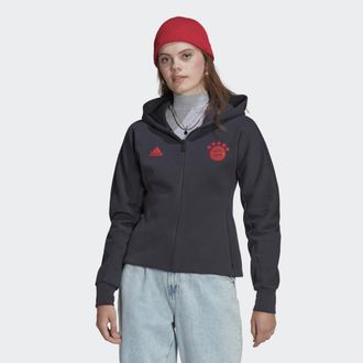 adidas adidas Performance Womens FC Bayern Anthem Jacket - Grey Cotton - Size X-Small