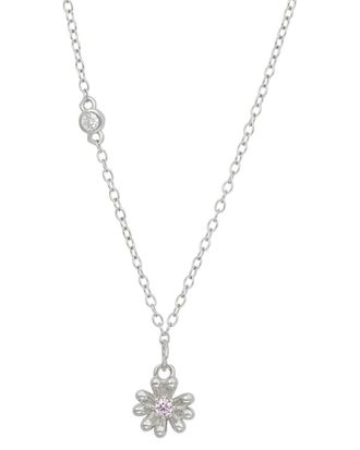 Savvy Cie Jewels Silver Cz Station Necklace Necklace