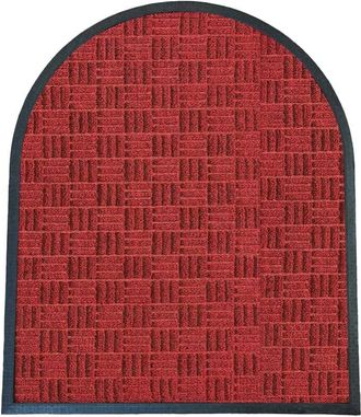 None deco-mat Zerbino per esterno + interno HR 75 x 90 cm, rosso, antiscivolo, resistente alle intemperie, con setole robuste, per esterni