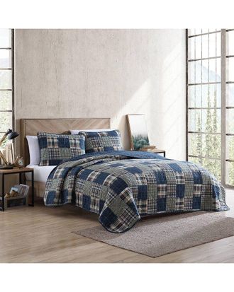 Eddie Bauer Madroplaid 100% Cotton Reversible Quilt Set