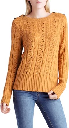 Kensie Punk Yarn Sweater In Orange