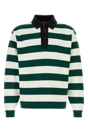 Gucci Embroidered Silk Blend Polo Shirt