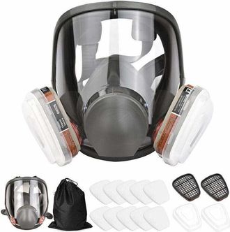 OEM M&aacute;scara Facial Completa 16 En 1 - M&aacute;scara Antig&aacute;s De Silicona - Para Exposici&oacute;n A Pintura En Aerosol, Pesticidas Y Amon&iacute;aco
