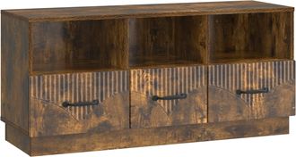 vidaXL Mueble De Tv Con Caj&oacute;n Roble Ahumado 102 X 34,5 X 47 Cm Vidaxl