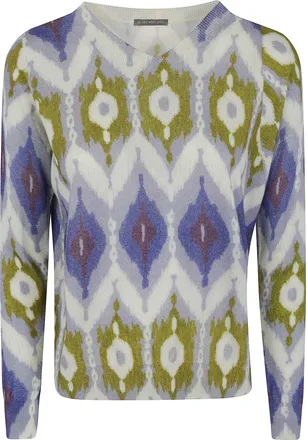 In Bed With You Sweater Multicolor Batwing V Neck