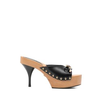 Versace Heeled Mules, female, Black, Size: 8 1/2 US Dvt2P 1022314 1b00v