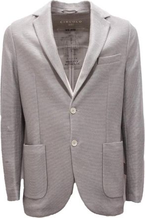 Circolo 1901 Linnen Jas in Ijskleur - Heren - Blazers - Grijs - M - Linnen - Jassen