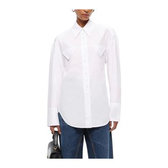Pinko Camicia Classica in Popeline di Cotone - - Blouses & Shirts - Donna - Bianco - M