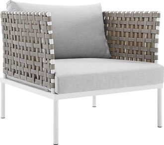 ModWay Harmony Sunbrella Basket Weave Outdoor Patio Aluminum Armchair