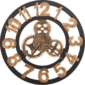 vidaXL Wall Clock Metal 58 cm Golden and Black Vidaxl