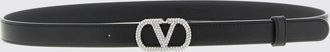Valentino Garavani Cintura VLogo Signature Valentino Garavani in pelle con strass