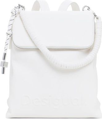 Desigual Mini Faux Leather Backpack in White at Nordstrom