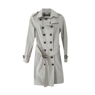 Burberry Stone Cotton Sandringham Trench Coat Size XS