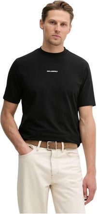 Karl Lagerfeld T-shirt met ronde hals - Heren - T-shirts - Zwart - M - Katoen - Tops