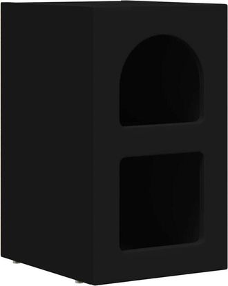 vidaXL Mesita De Noche Negro 29,5 X 33,5 X 50 Cm Madera De Ingenier&iacute;a Vidaxl