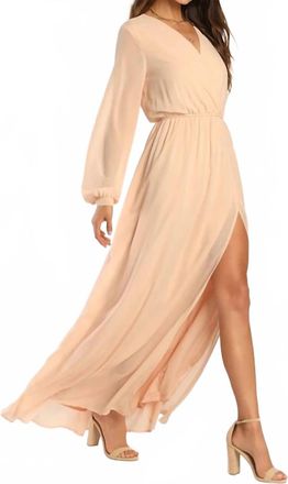 Lulus Womens Wondrous Water Lilies Maxi Dress In Blush Pink