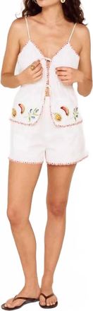 Minkpink Santorini Embroidered Shorts In White