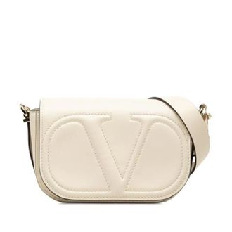 Valentino Pre-owned Crossbody Bag - Dames - Pre-owned - Beige - Maat: ONE Size Leer