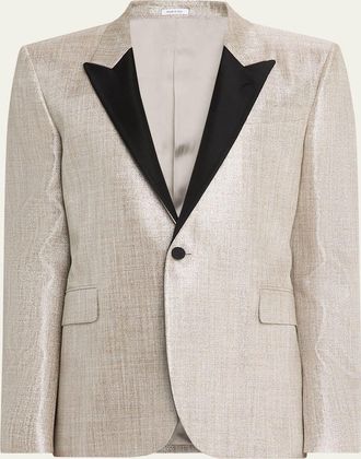 Alexander McQueen Mens Metallic Effect Peak Lapel Dinner Jacket