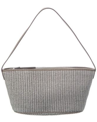 Brunello Cucinelli Woven & Leather Shoulder Bag