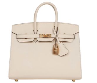 Herm&egrave;s Herm&egrave;s Epsom Sellier Nata Birkin 25 With Gold Hardware Size S